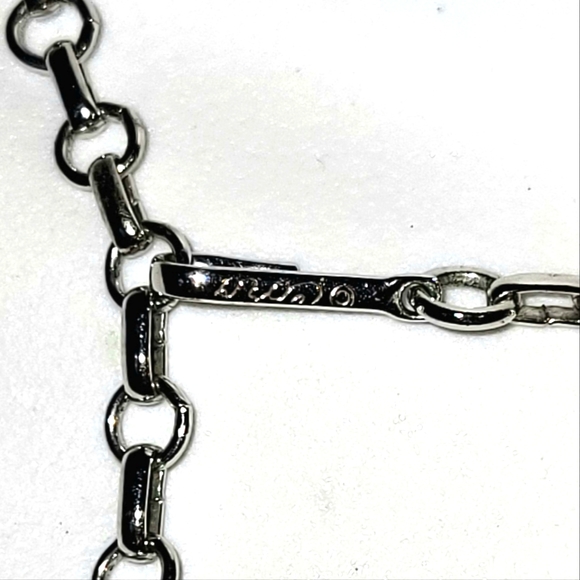 Vintage Coro Mid Century Modernist Silver Tone Choker Statement Necklace Signed - Picture 2 of 3